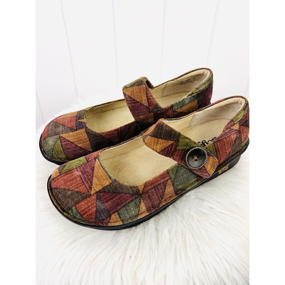 Alegria Paloma Mary Jane Shoes Colorful Patchwork Leather Comfort Clog EU42 US11